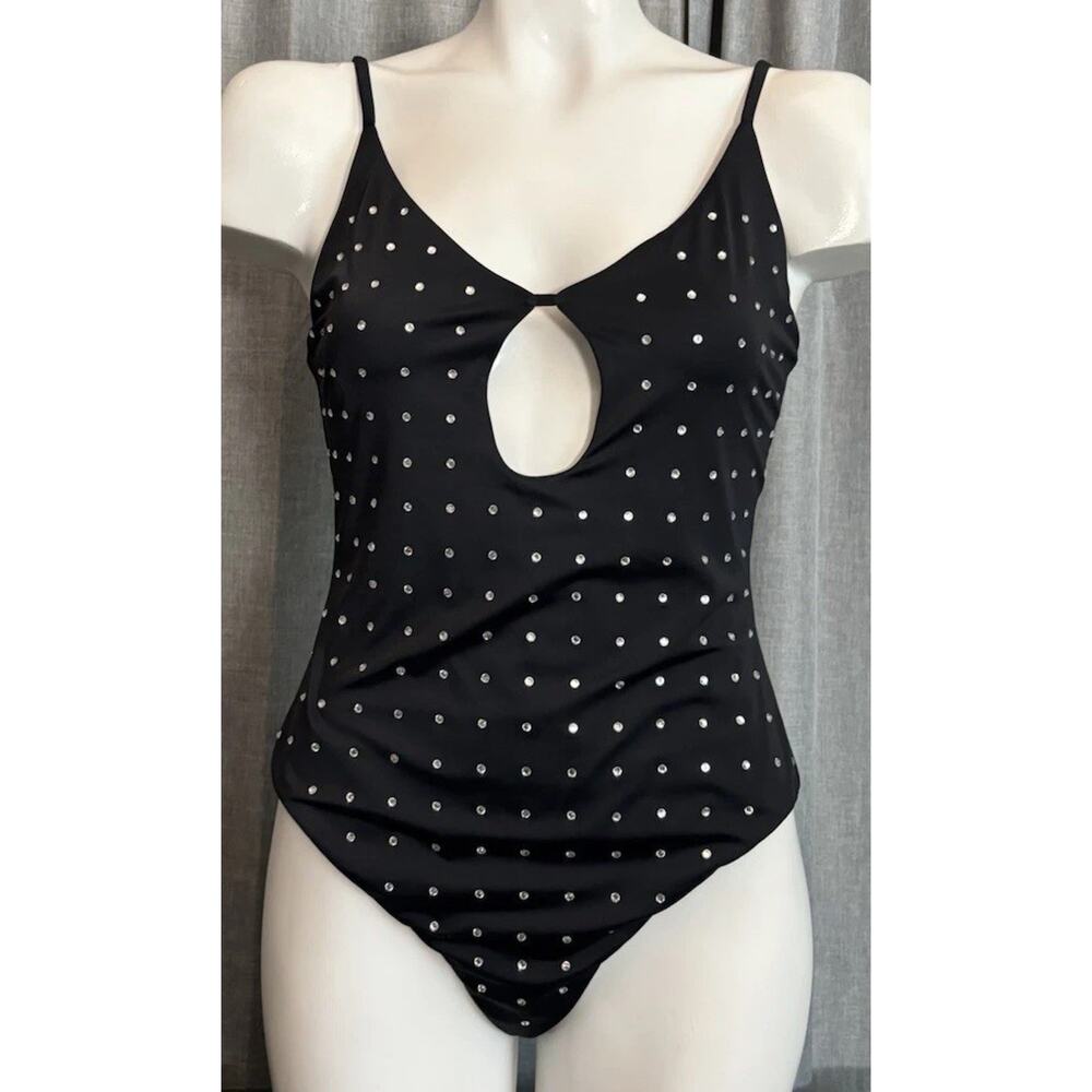 Beach Riot Black One-Piece Swimsuit with Silver Stud Detailing